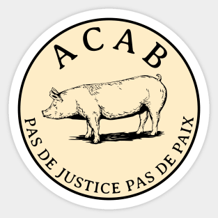 Pas de justice pas de paix Sticker